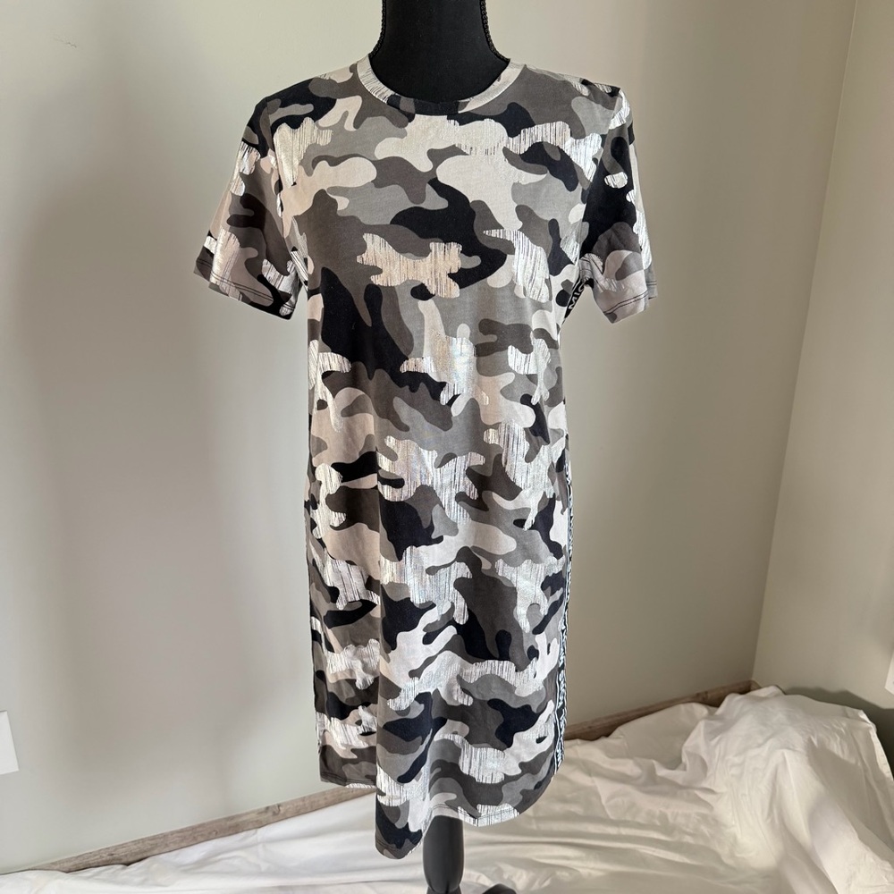 MICHAEL Michael Kors Metallic Camo Logo Tee Dress